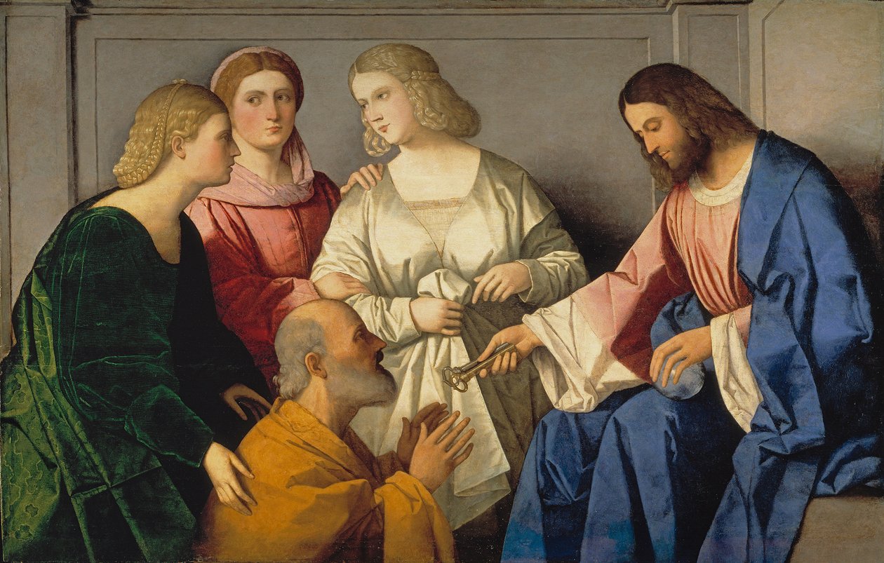 Christus übergibt die Schlüssel an den Heiligen Petrus von Vincenzo di Biagio Catena
