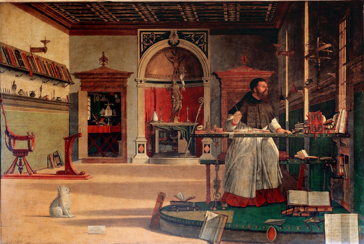 Der heilige Augustinus in seinem Büro oder Die Vision des heiligen Augustinus von Vittore Carpaccio
