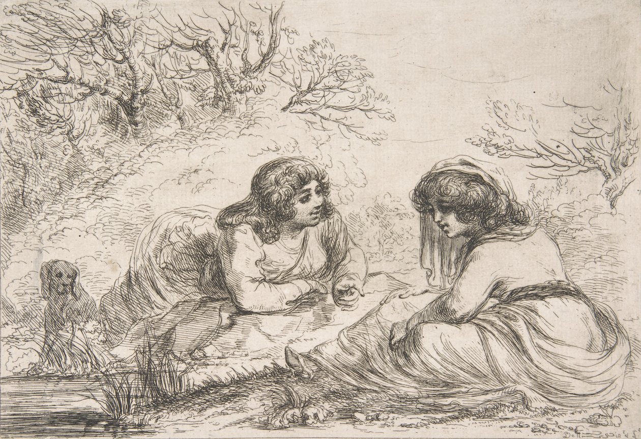 Zwei Frauen in einer Landschaft, 18.-frühes 19. Jahrhundert von Vivant Denon