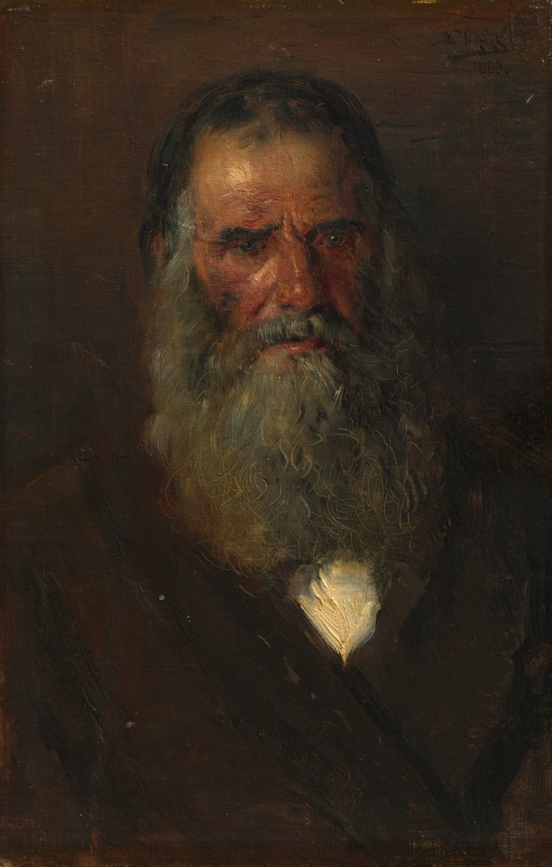 Studie des Kopfes eines alten Mannes von Vladimir Egorovic Makovskij