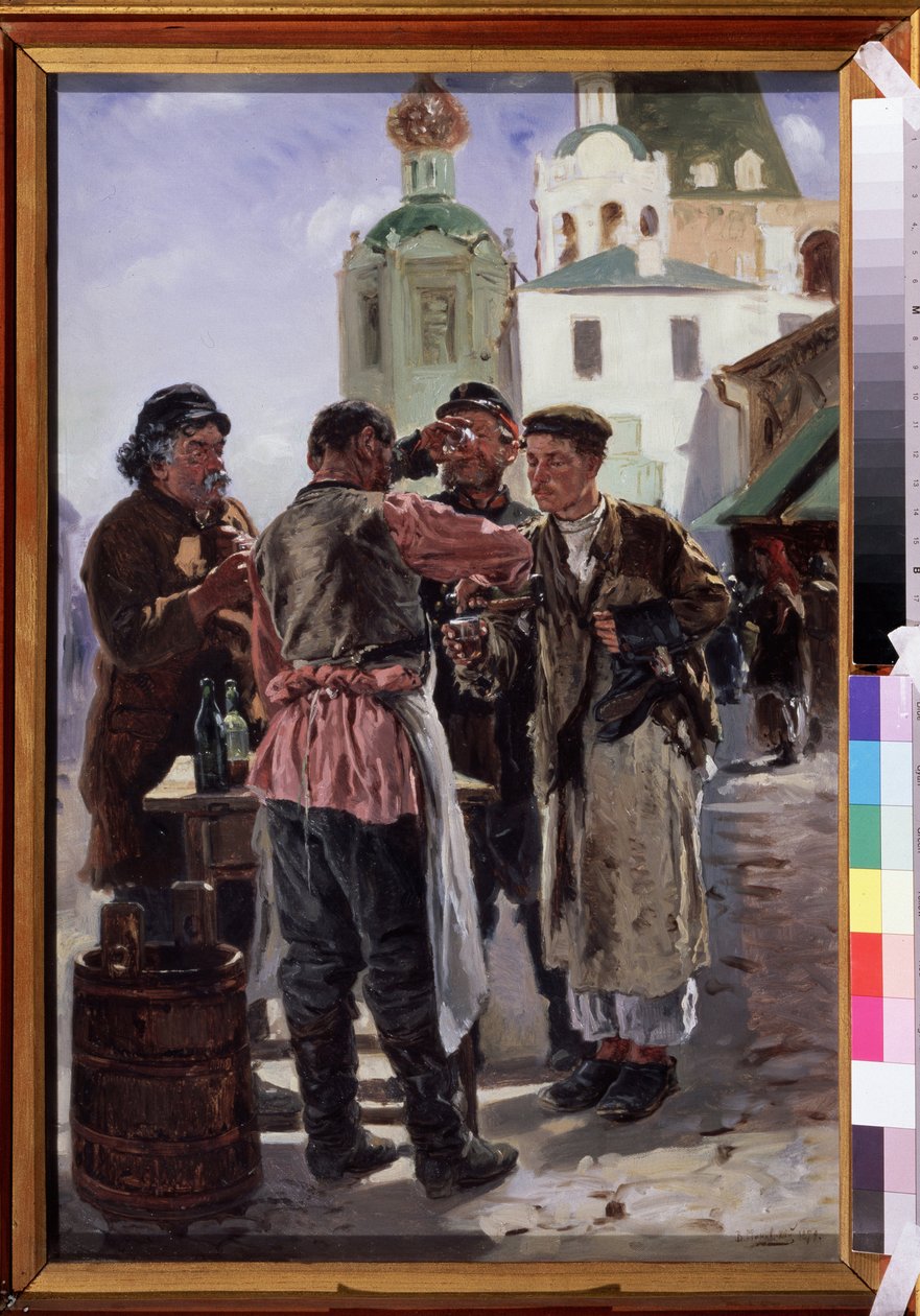 Kvass-Verkäufer. Nationalgetränk Russlands von Vladimir Egorovic Makovsky