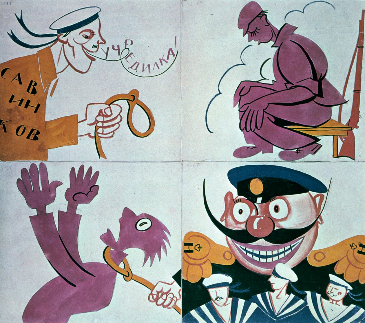 Karikatur gegen die Verfassunggebende Versammlung von Vladimir Mayakovsky