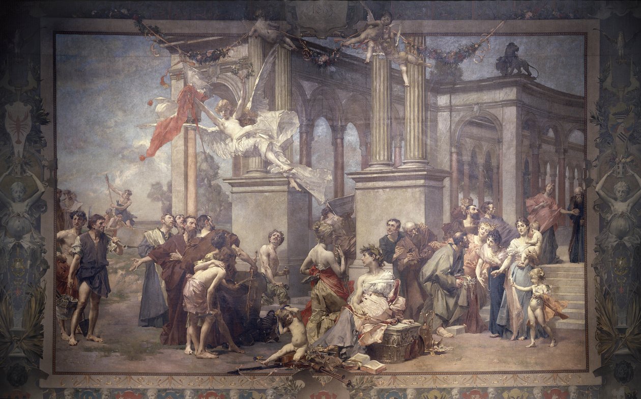 Vorhang im Nationaltheater, Prag, Tschechische Republik, 1883 von Vojtech Hynais