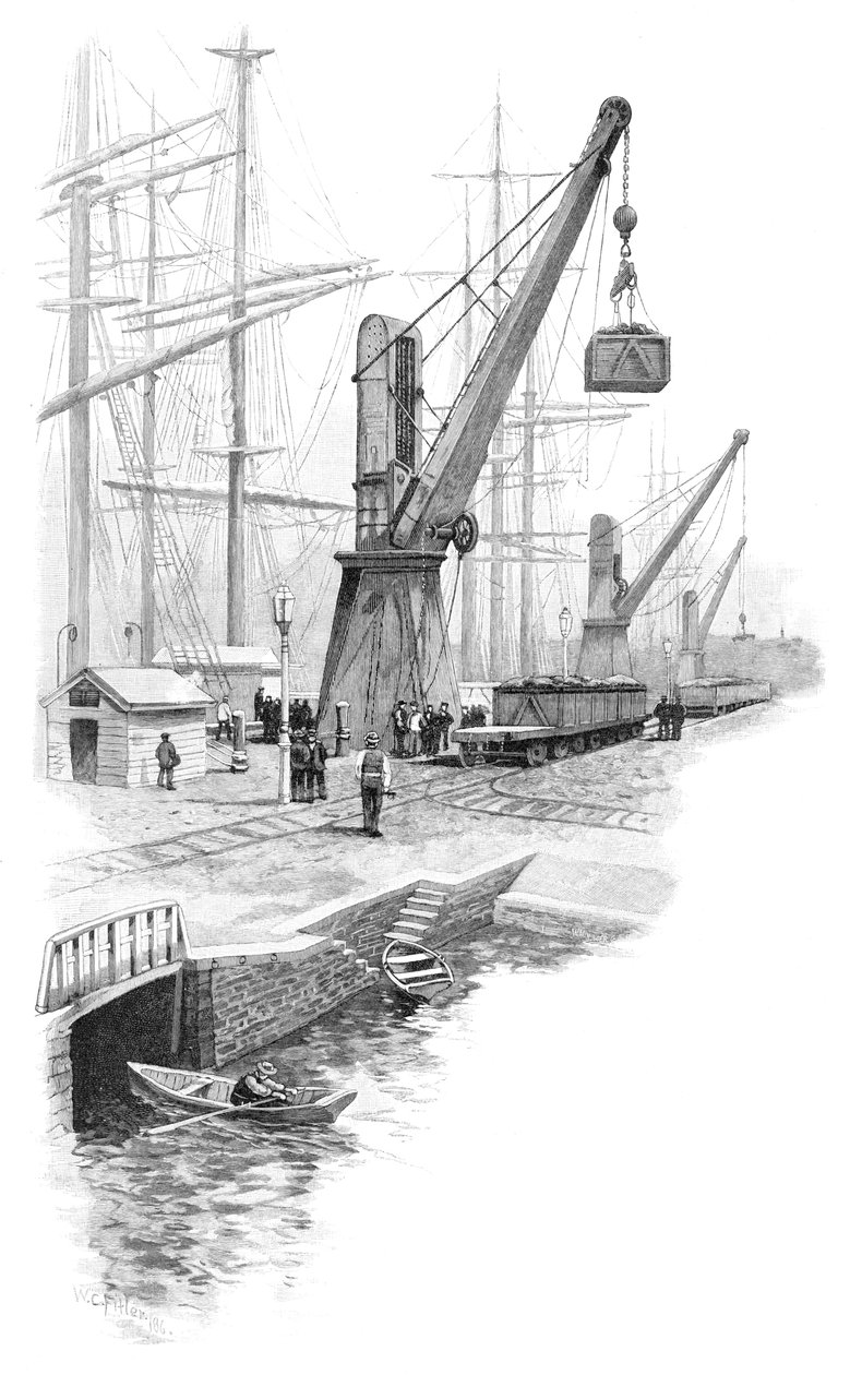 Kohleverladung in Newcastle, New South Wales, Australien, 1886 von WC Fitler