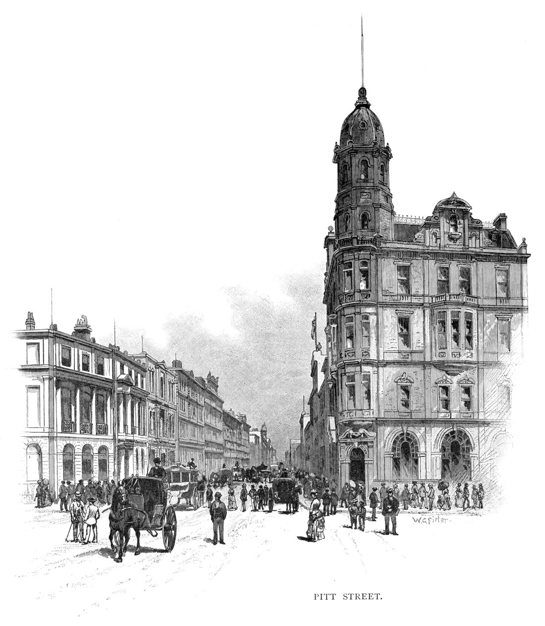 Pitt Street, Sydney, New South Wales, Australien, 1886 von WC Fitler