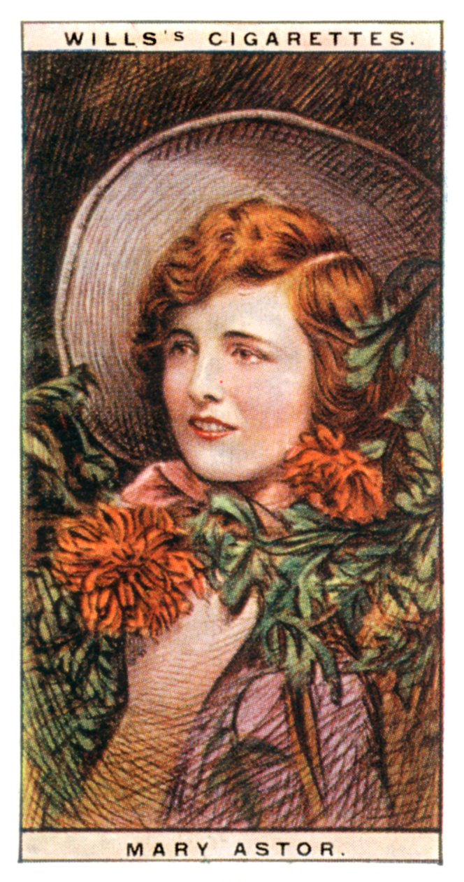 Mary Astor 1906-1987, Oscar-gekrönte amerikanische Schauspielerin, 1928 von WD and HO Wills
