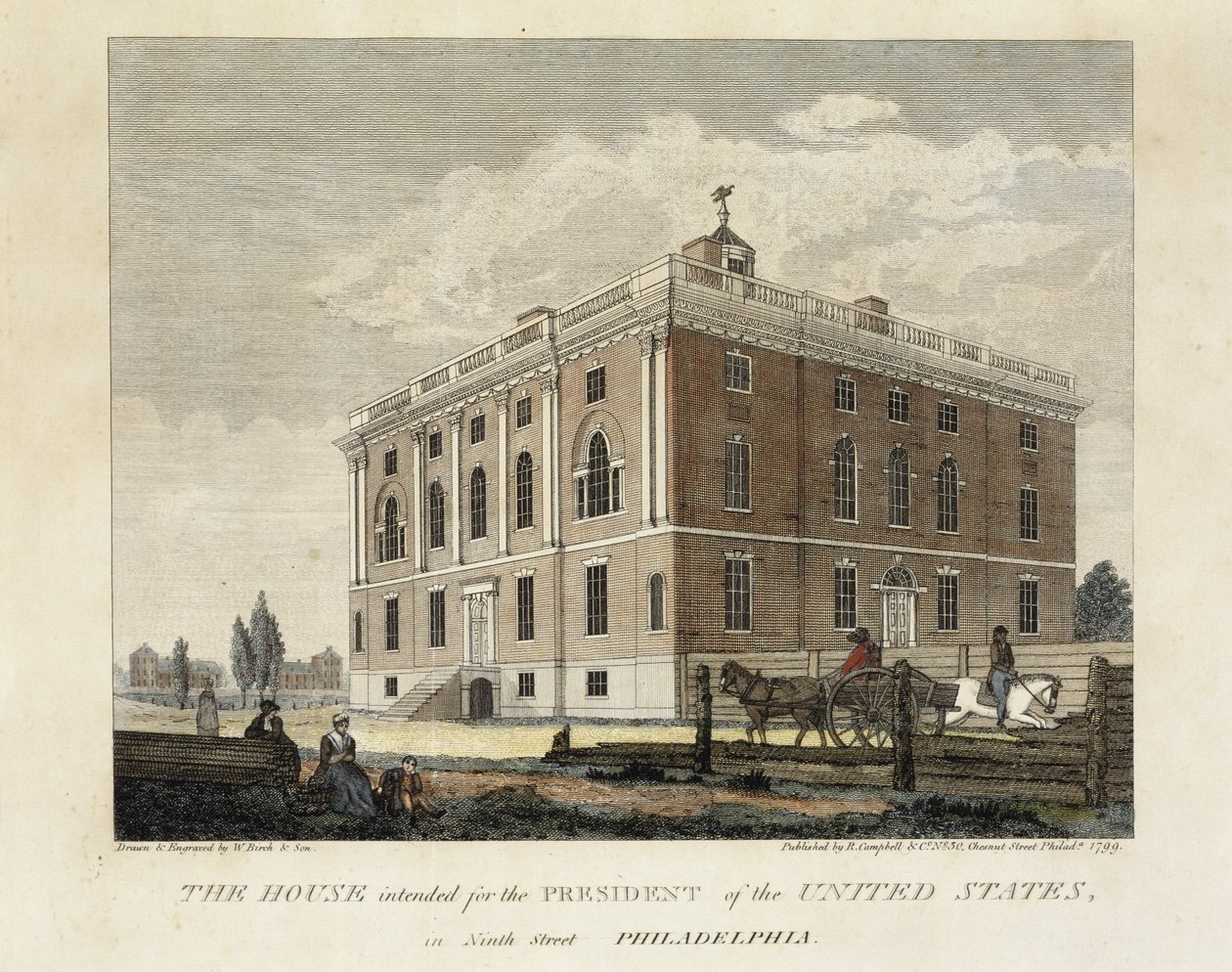 Das für den Präsidenten der Vereinigten Staaten vorgesehene Haus in der Ninth Street, Philadelphia von W. Birch and Son