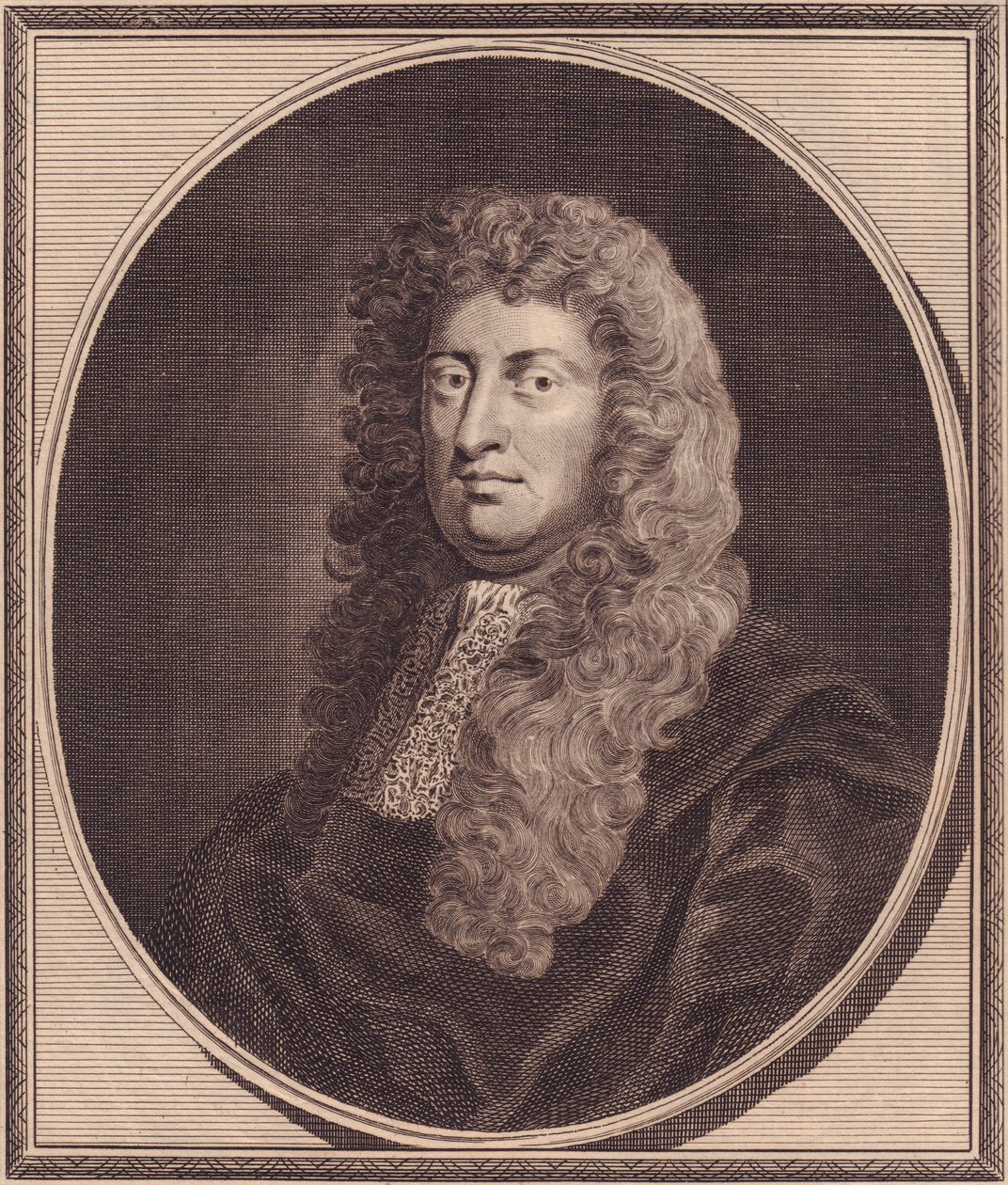 Porträt des englischen Politikers William Russell, Lord Russell (1639-1683), Kupferstich von John Goldar (1729-1795) nach einem Gemälde von G. Kneller von John Ward Dunsmore