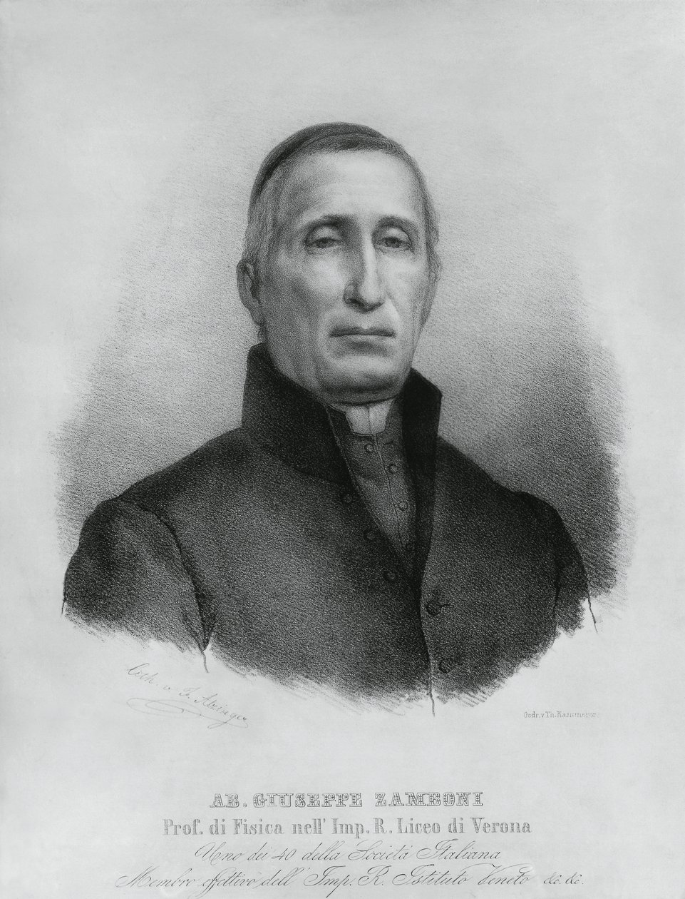 Porträt von Giuseppe Zamboni (1776-1846), italienischer katholischer Priester und Physiker von John Ward Dunsmore