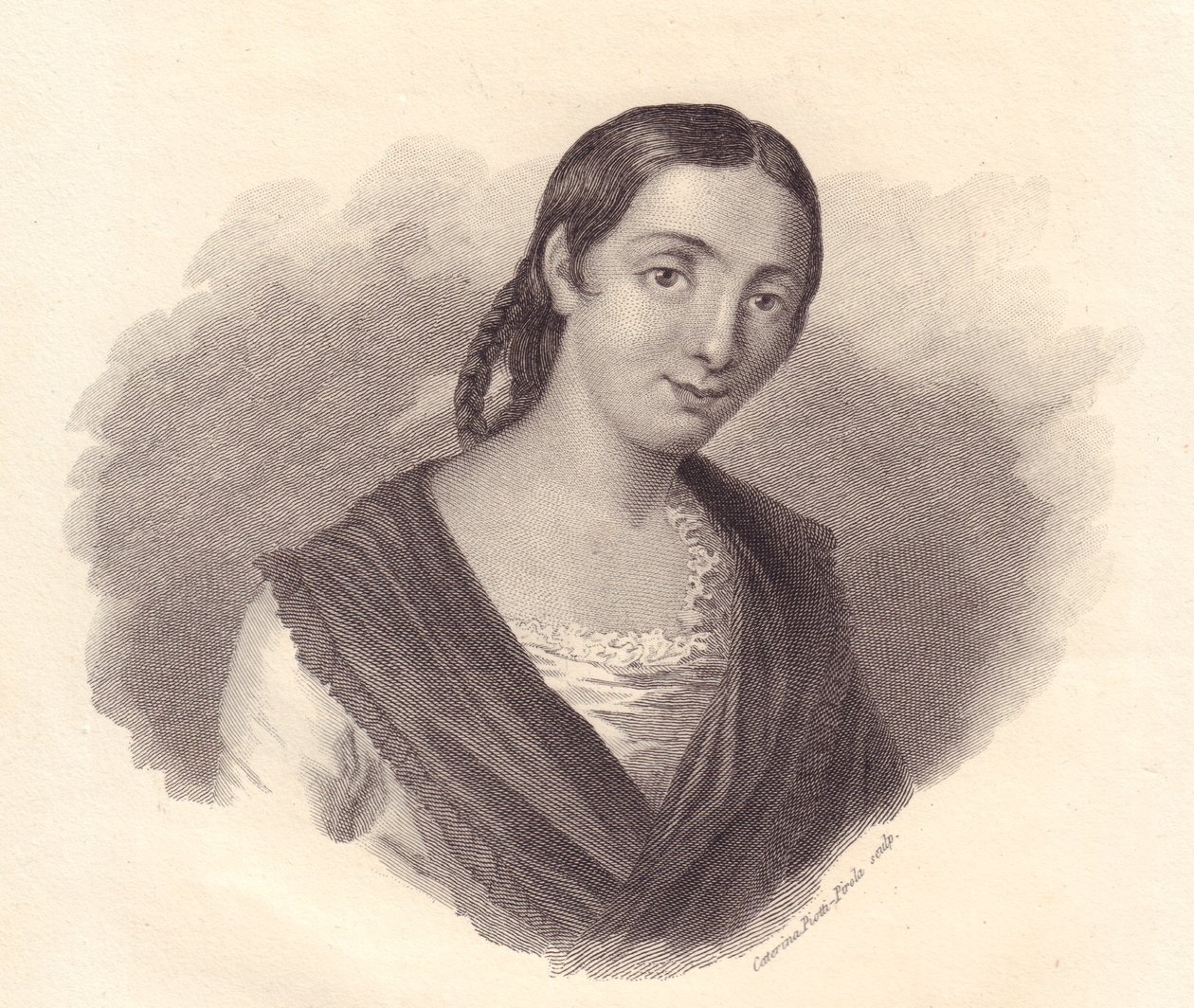 Porträt der italienischen Schriftstellerin Giustina Renier Michiel (1755-1832), Kupferstich von John Ward Dunsmore