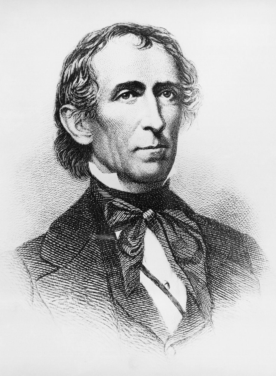 Porträt von John Tyler (1790-1862), amerikanischer Anwalt und Politiker, der von 1841 bis 1845 als 10. Präsident der Vereinigten Staaten diente, Gravur nach Daguerreotypie von John Ward Dunsmore