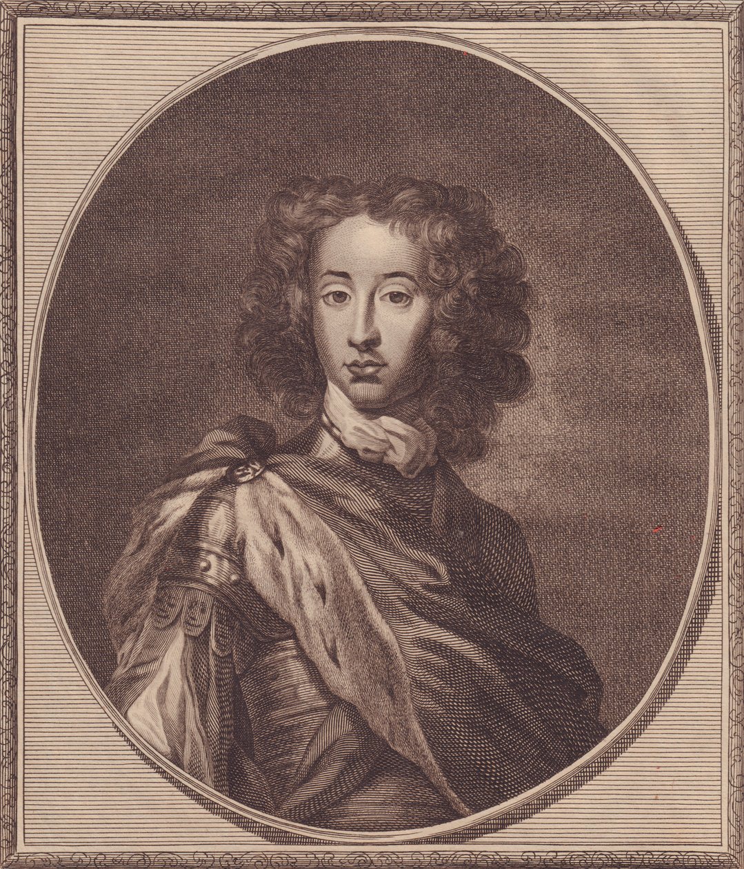Porträt von William von Dänemark und Norwegen, Herzog von Gloucester (1689-1700), Kupferstich von John Goldar (1729-1795) nach einem Gemälde von G. Kneller, 20x17 cm, aus der Geschichte Englands von Paul de Rapin, Harrison