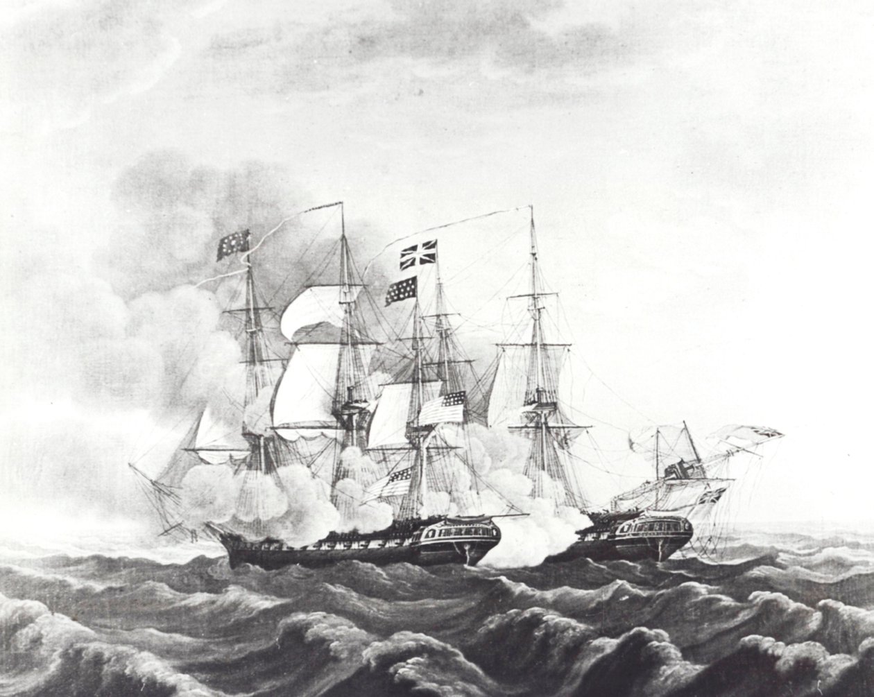 USS Constitution und HMS Guerriere von John Ward Dunsmore