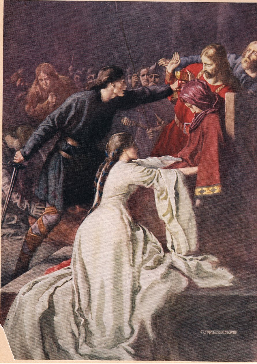 Hamlet zwingt den König, Gift zu trinken, aus 