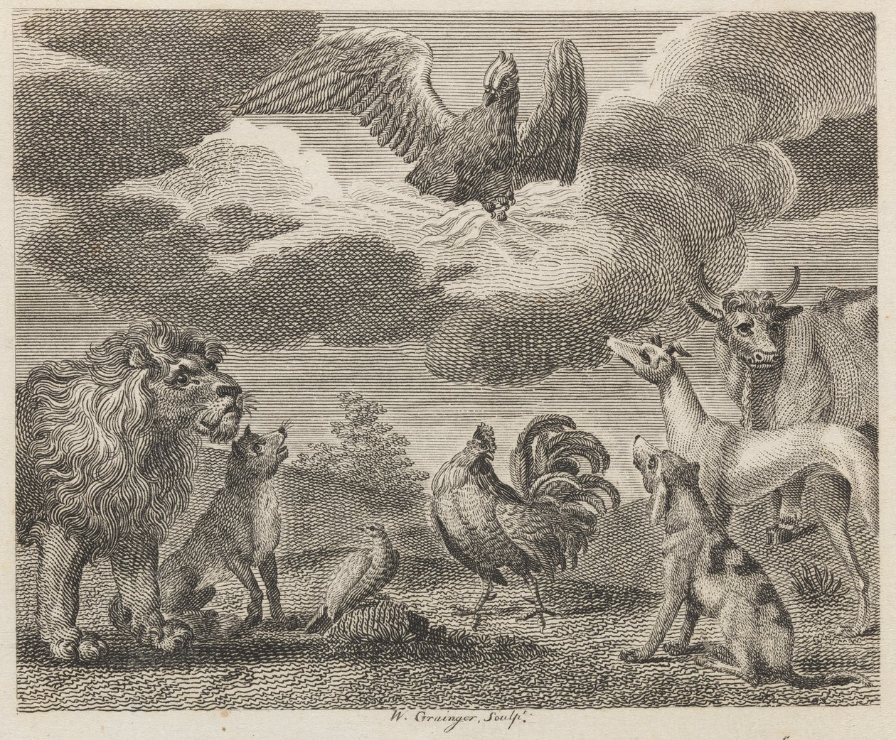 Der Adler und die Versammlung der Tiere von W. Grainger