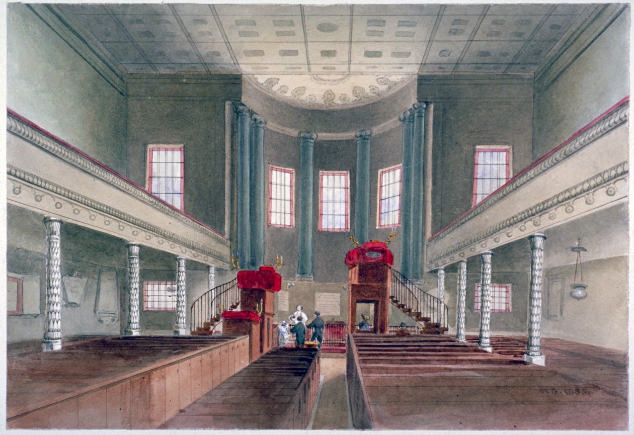 Innenansicht der St Pancras New Church, London von W Guest