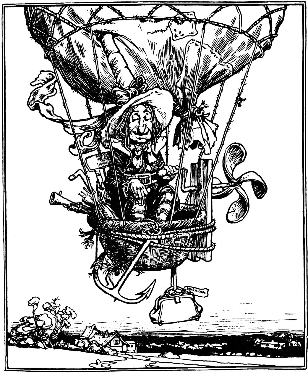Illustration aus dem Kinderbuch Die Abenteuer von Onkel Lubin, 1902 von William Heath Robinson