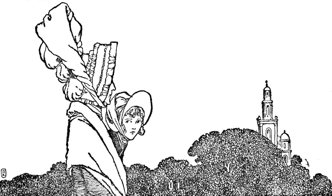 Karen und die alte Dame gingen zur Kirche, um 1930 von William Heath Robinson