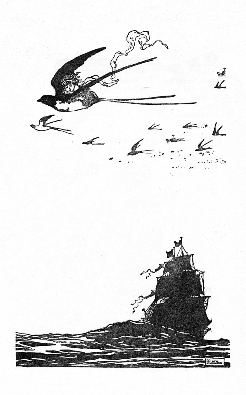 Die Schwalbe stieg hoch in die Luft, ca. 1930 von William Heath Robinson