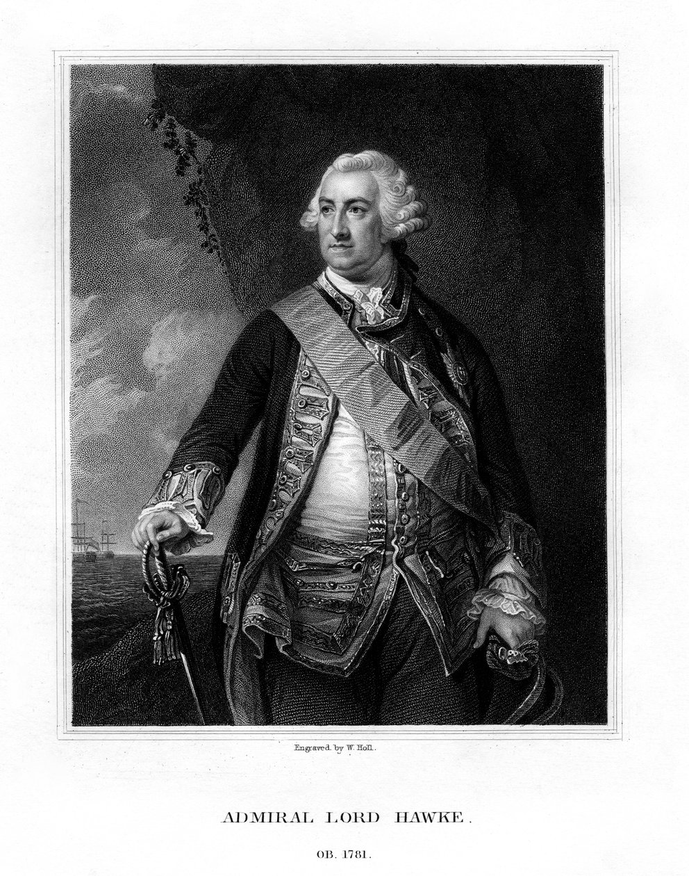 Edward Hawke, 1. Baron Hawke, britischer Admiral, 1833 von W. Holl