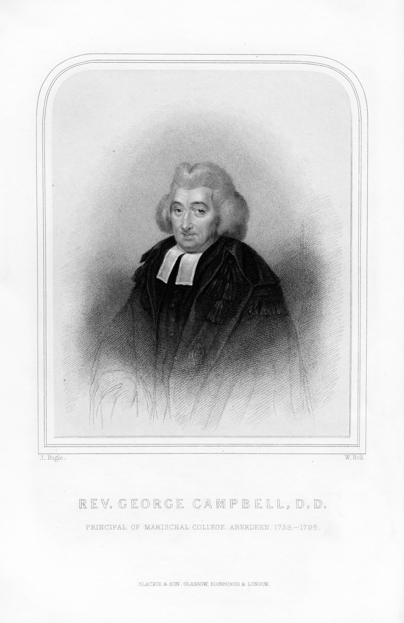 George Campbell, schottischer Aufklärungsphilosoph, 1870 von W. Holl