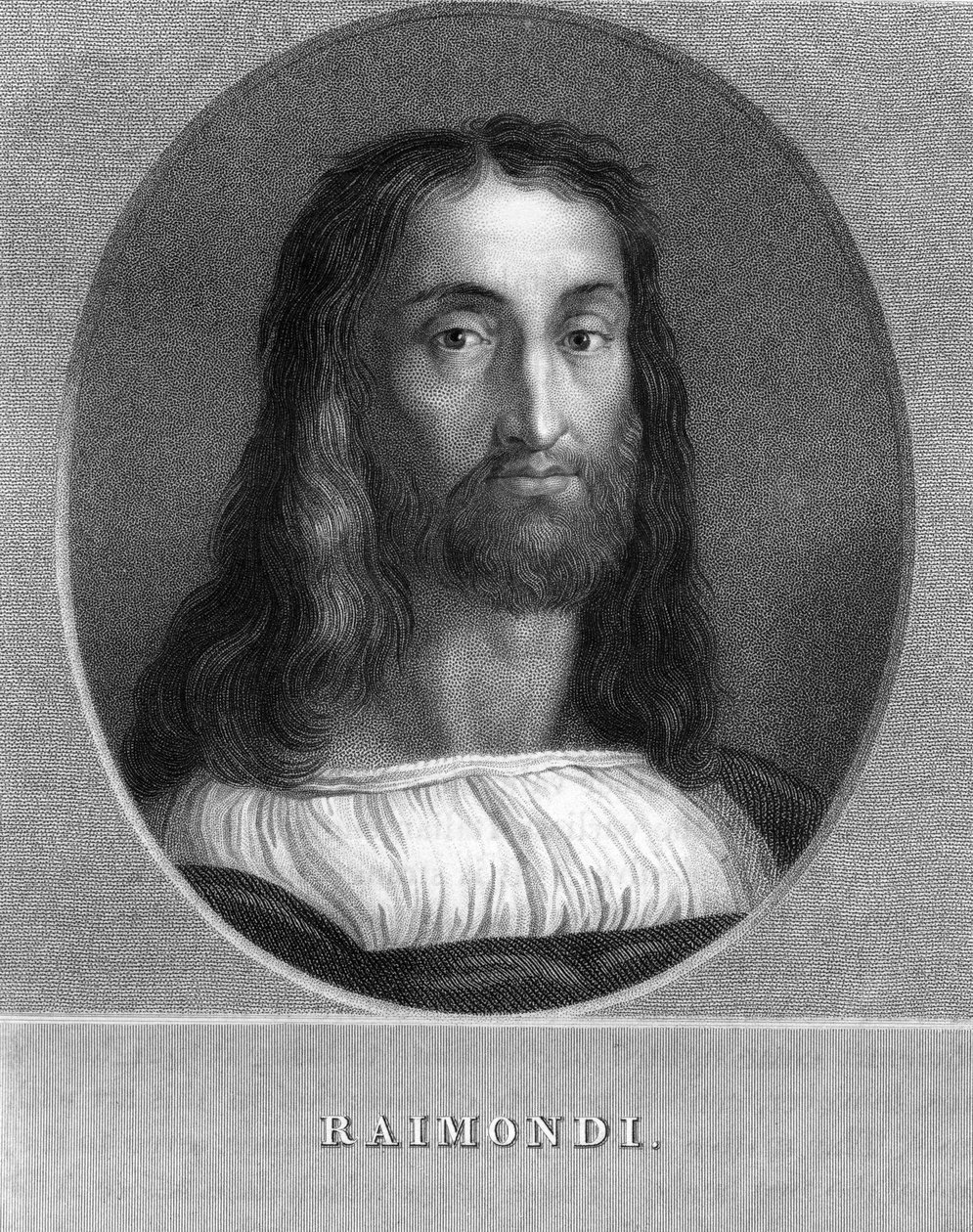 Marcantonio Raimondi, italienischer Kupferstecher, 1836 von W. Holl