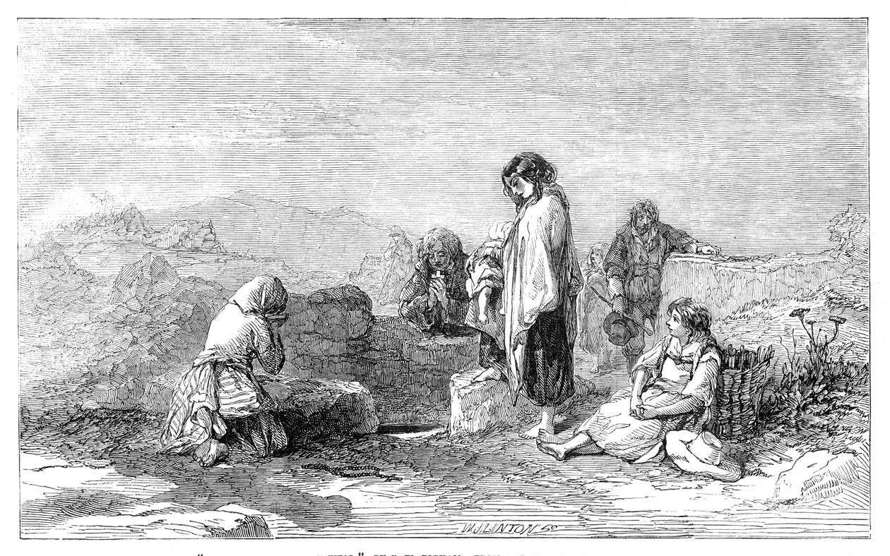 Pilger zum Heiligen Brunnen - von F.W. Topham - aus der neuen Aquarellausstellung von W. J. Linton