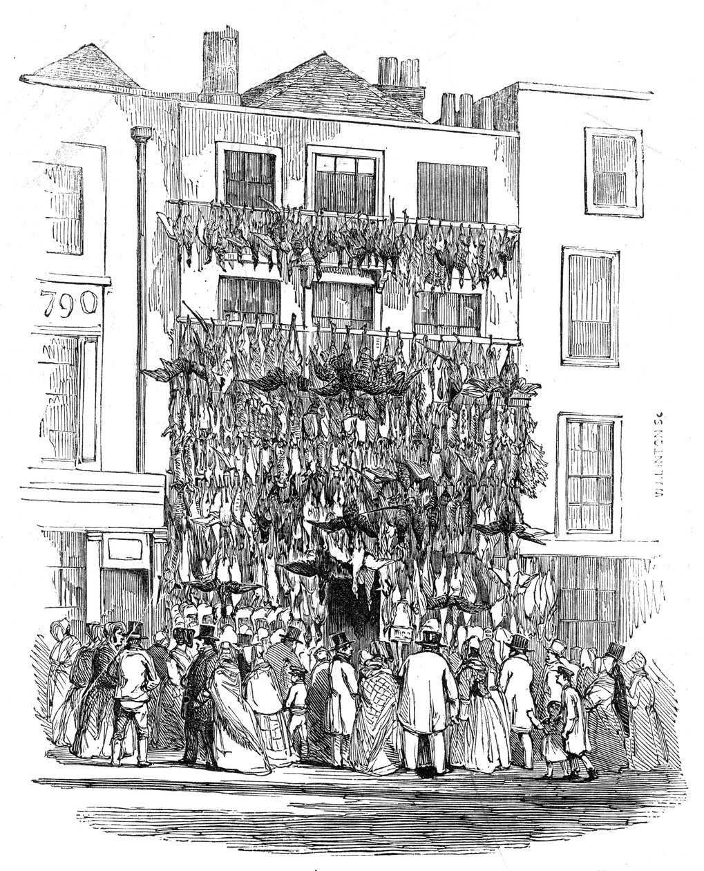 Geflügelhändlerladen, Holborn-Hill (1845) von W. J. Linton