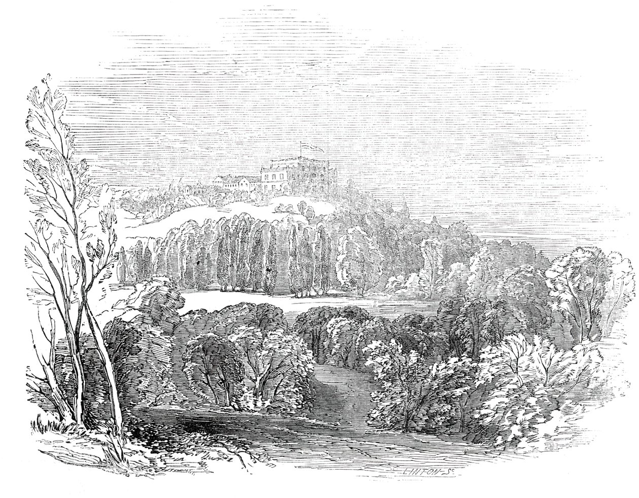 Sommerpalast in Württemberg - nach der Zeichnung Seiner Königlichen Hoheit Prinz Albert von W. J. Linton