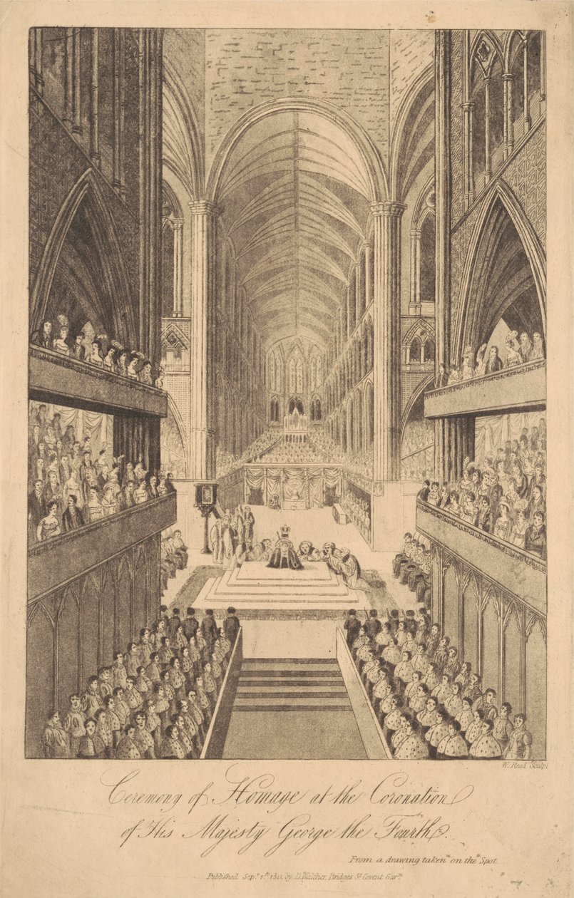 Zeremonie der Huldigung bei der Krönung Seiner Majestät Georg IV. von W. Read
