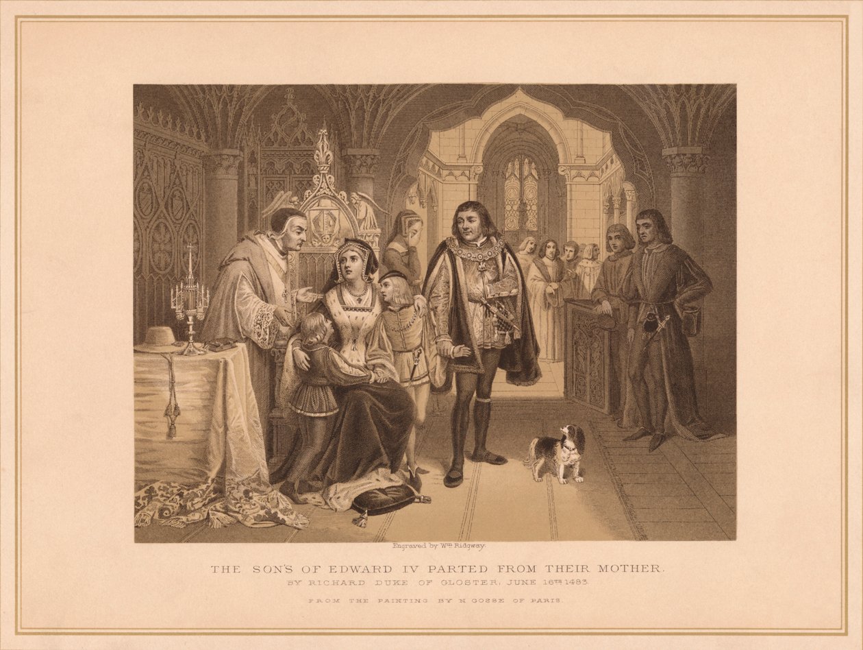 Die Söhne von Edward IV. von ihrer Mutter getrennt, durch Richard Herzog von Gloucester, 16. Juni 1483 von W Ridgway