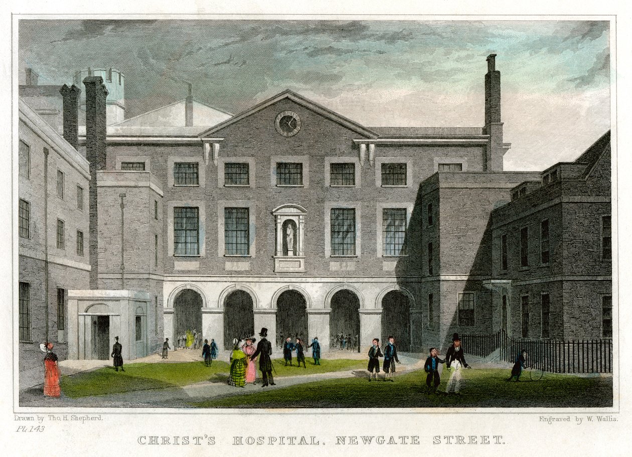 Christs Hospital School, Newgate Street, City of London, 1831 von W. Wallis