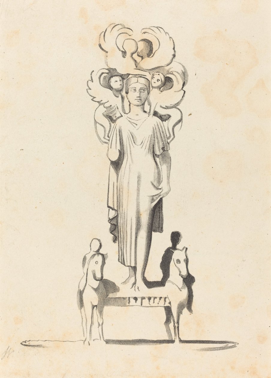 Bronzefigur der Minerva, gefunden im Hügel von Achilles von W. Walton after John Flaxman