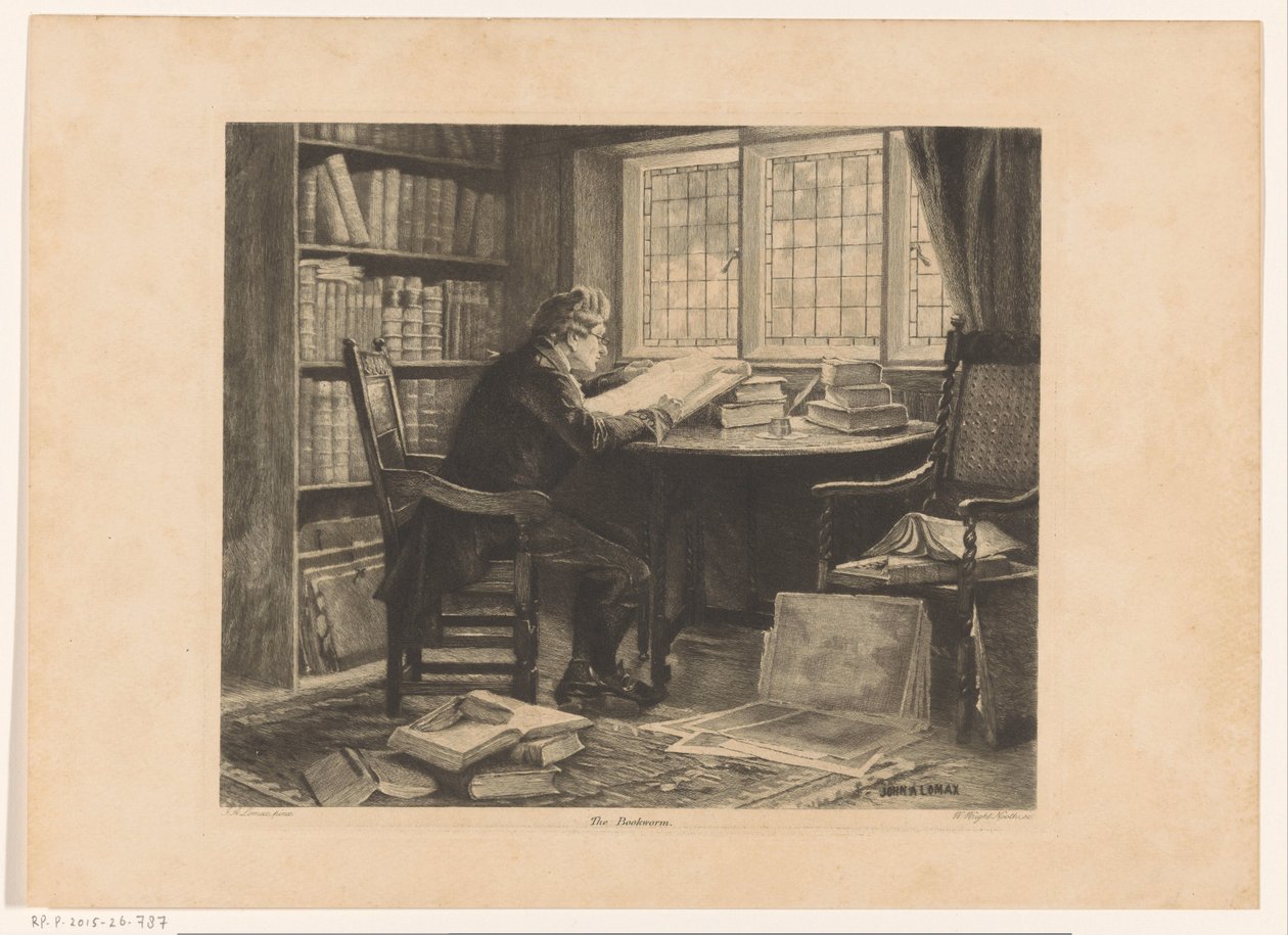 Lesender Mann vor dem Fenster seines Studierzimmers von W. Wright Nooth
