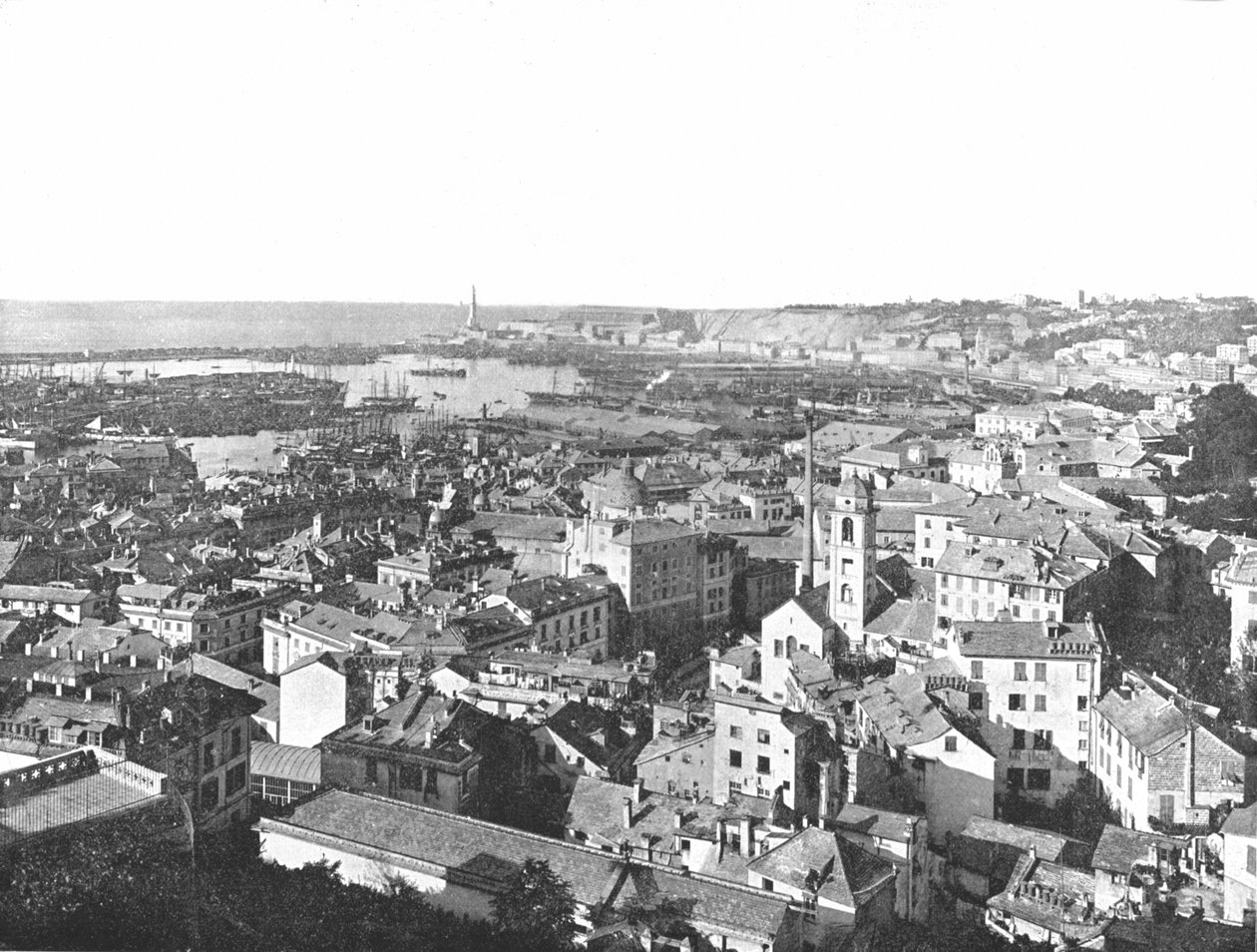 Gesamtansicht der Stadt Genua, Italien von W and S Ltd
