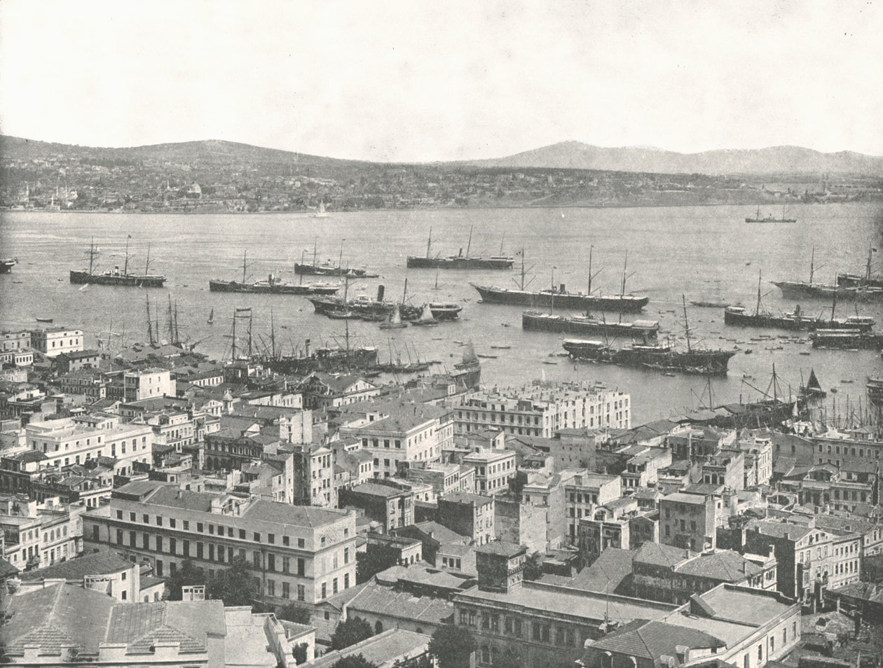 Der Bosporus in Richtung Scutari, Konstantinopel, Osmanisches Reich, 1895 von W and S Ltd