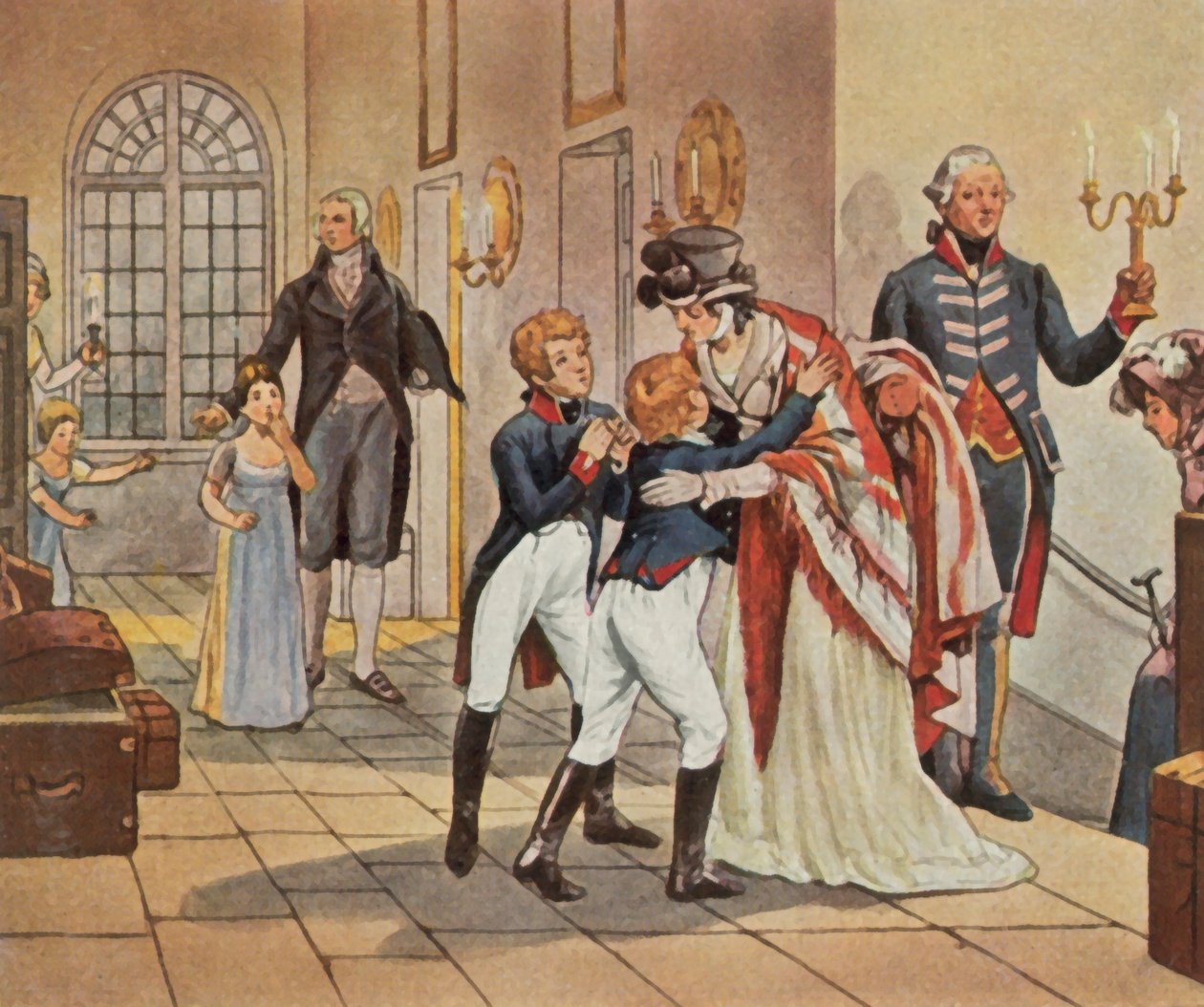 Erstes Treffen von Königin Louise mit ihren Kindern nach der Schlacht von Jena von Waldemar Friedrich