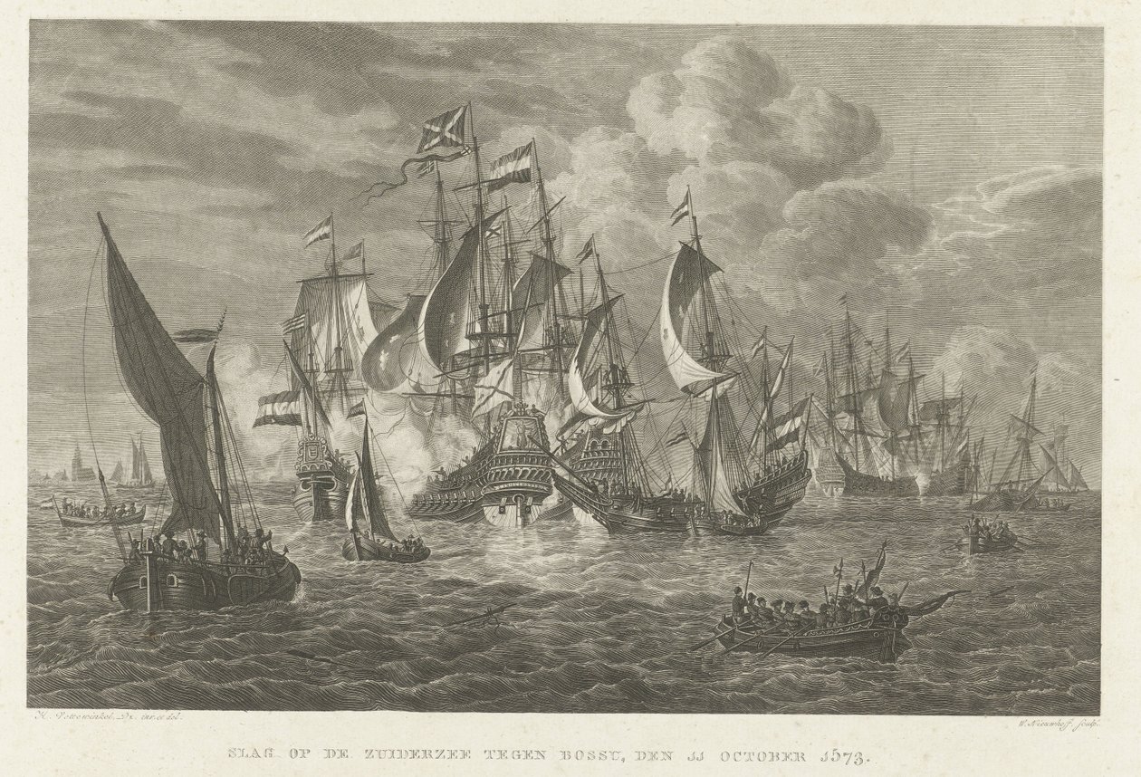 Die Schlacht auf der Zuiderzee gegen Bossu, 1573 von Walraad Nieuwhoff