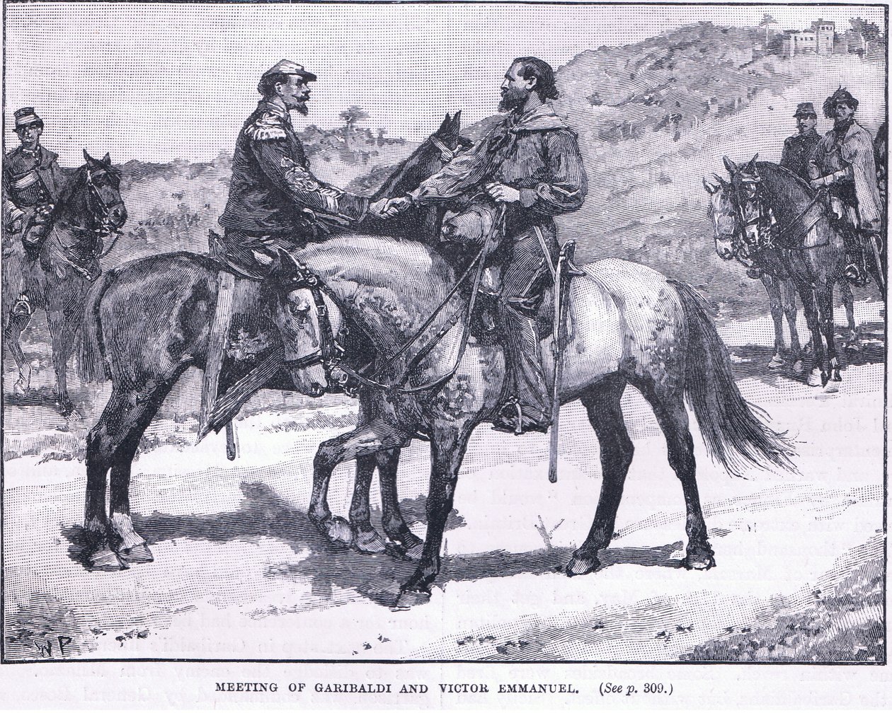 Treffen von Garibaldi und Viktor Emanuel 1860 AD von Walter Paget