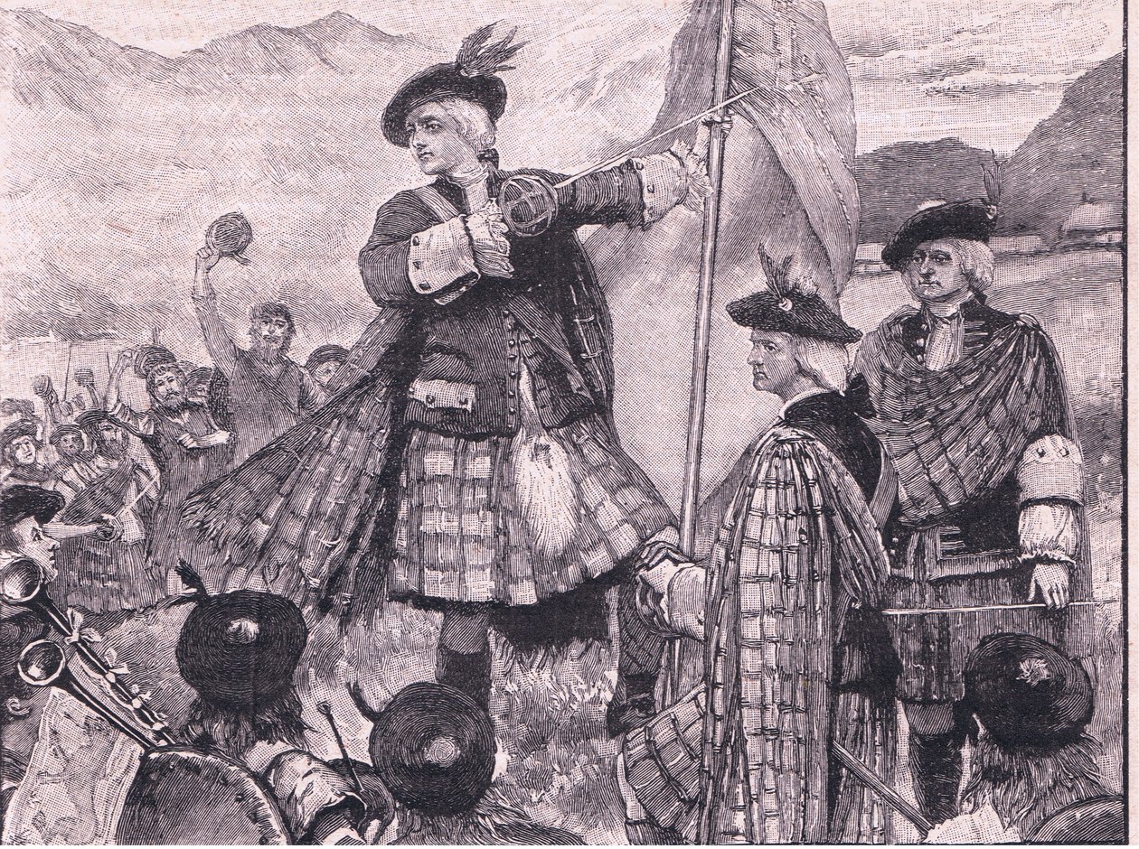 Der Earl of Mar erhebt den Standard des Prätendenten AD 1715 von Walter Paget