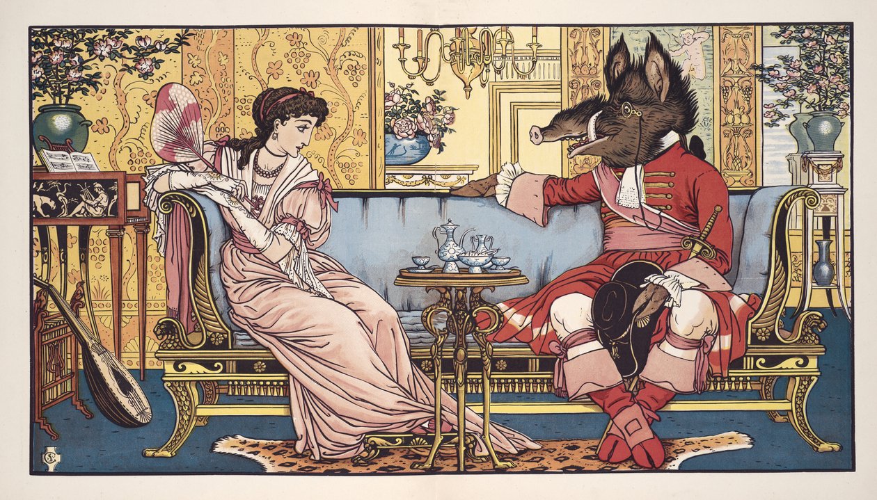 Die Schöne und das Biest, veröffentlicht 1874 von Walter Crane