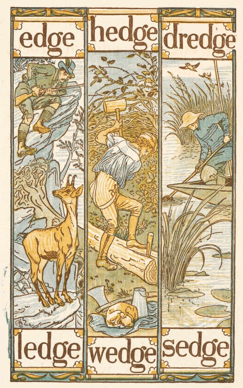 Reimwörter, die mit dem Buchstaben E enden. The Golden Primer von Walter Crane
