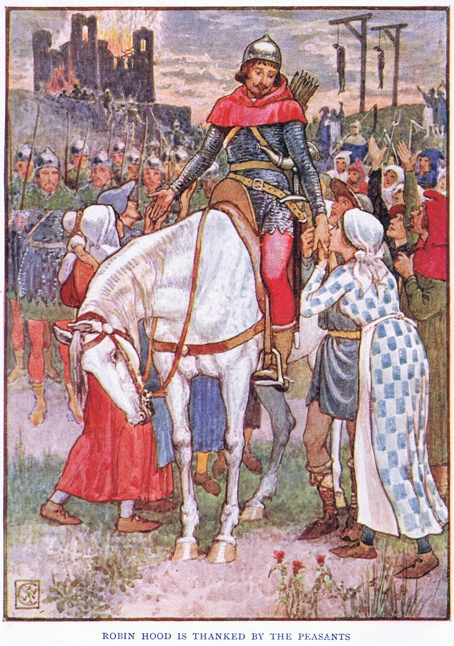Robin Hood, der Freund der Bauern, um 1920 von Walter Crane