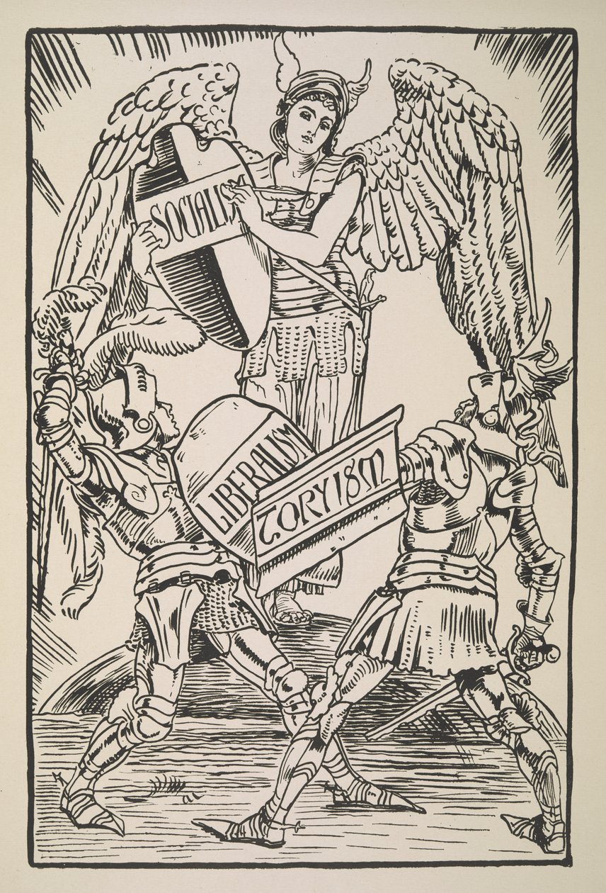 Sozialismus, Liberalismus und Toryismus, aus Cartoons for the Cause von Walter Crane