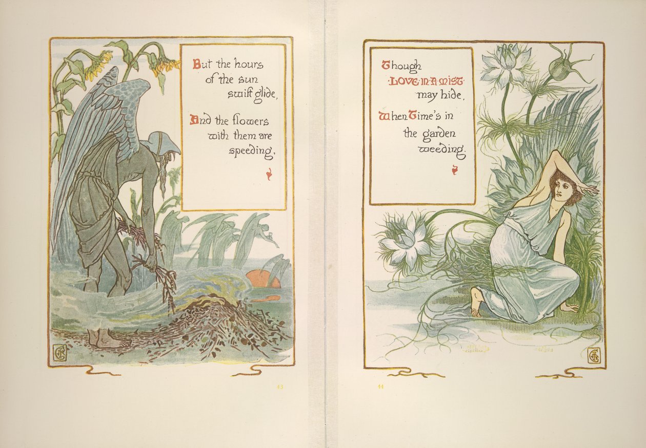Sonnenuntergang und Liebe im Nebel von Walter Crane