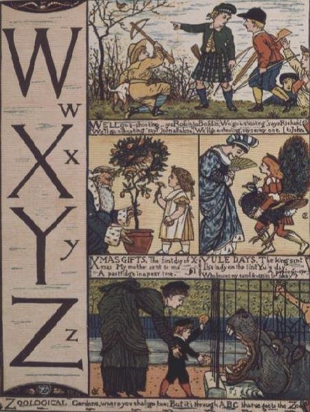 W bis Z aus einem Alphabet basierend auf alten Kinderreimen von Walter Crane