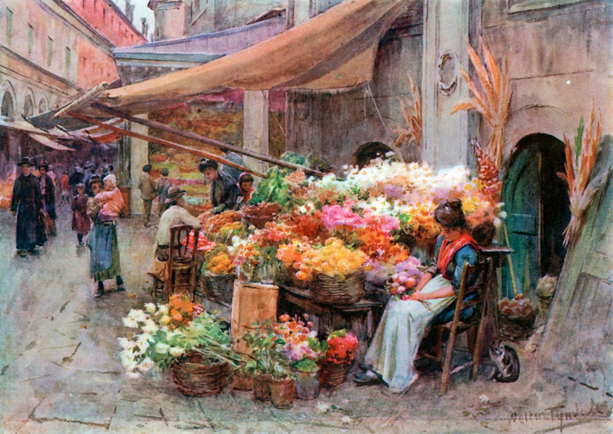 Ein Stand auf dem Rialto, Venedig von Walter Frederick Roofe Tyndale
