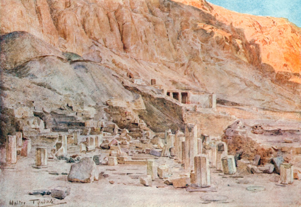 Ruinen des Tempels von Mentuhotep in Theben von Walter Frederick Roofe Tyndale