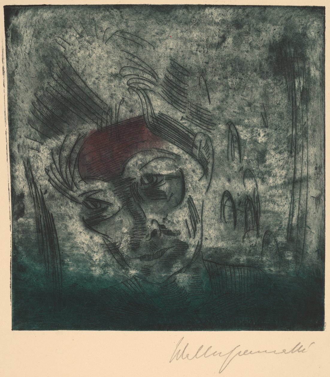 Büste eines müden Mannes, Selbstporträt, 1922 von Walter Gramatte