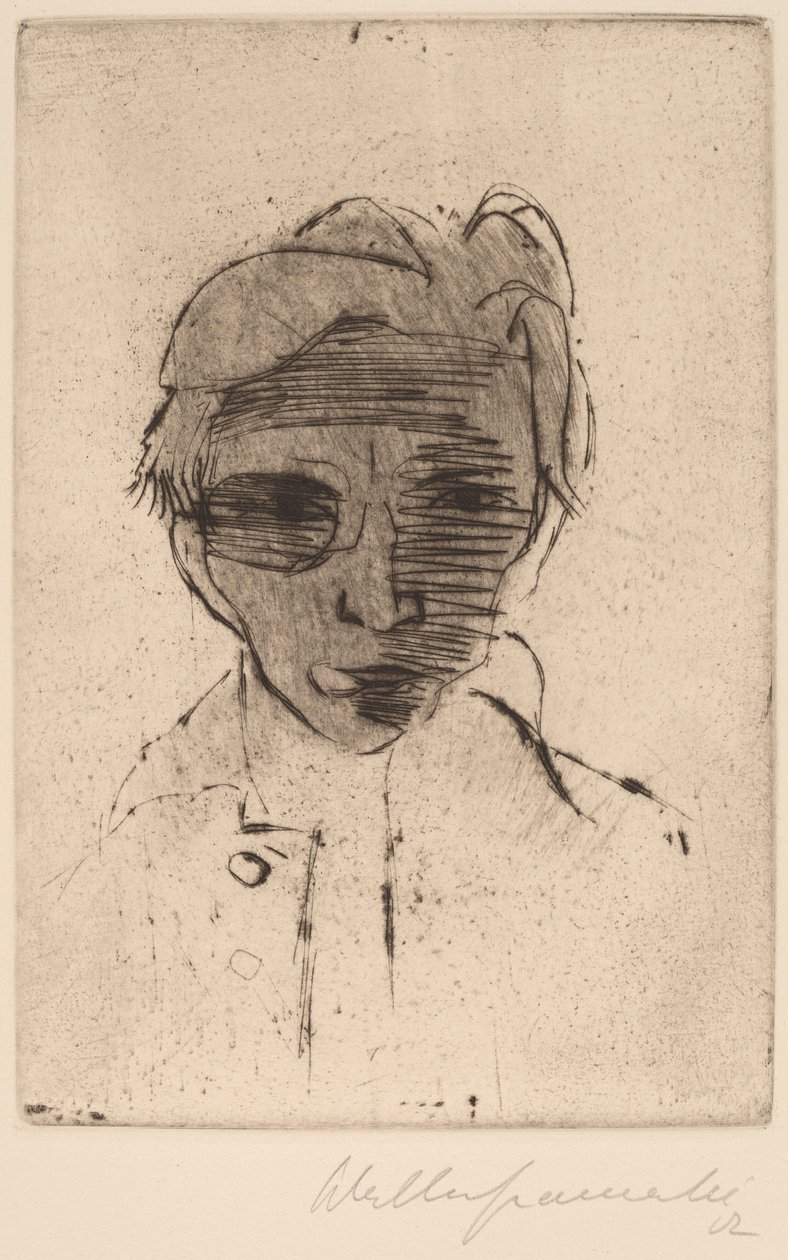Düsteres Gesicht, Selbstporträt, 1922 von Walter Gramatte